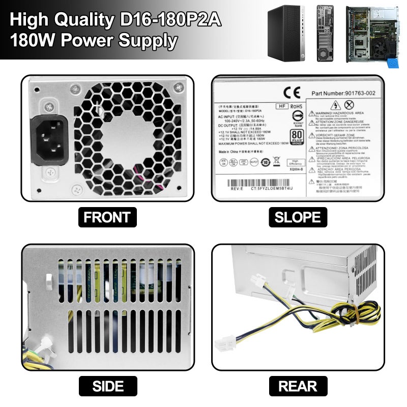 LXun D16-180P2A L08261-002 180W Power Supply Compatible with HP ProDesk 800 G3 600 G3 SFF L08261-001 901763-002 901765-003 901761-003 901764-003 901763-001 901762-002 901771-004 901771-003 901771-002 - Image 5